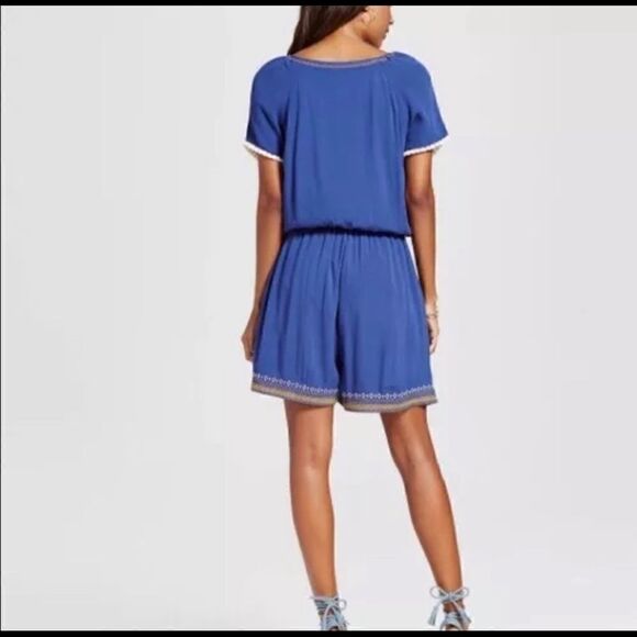 Spenser Jeremy NWOT blue embroidered romper size 6 - Picture 3 of 8